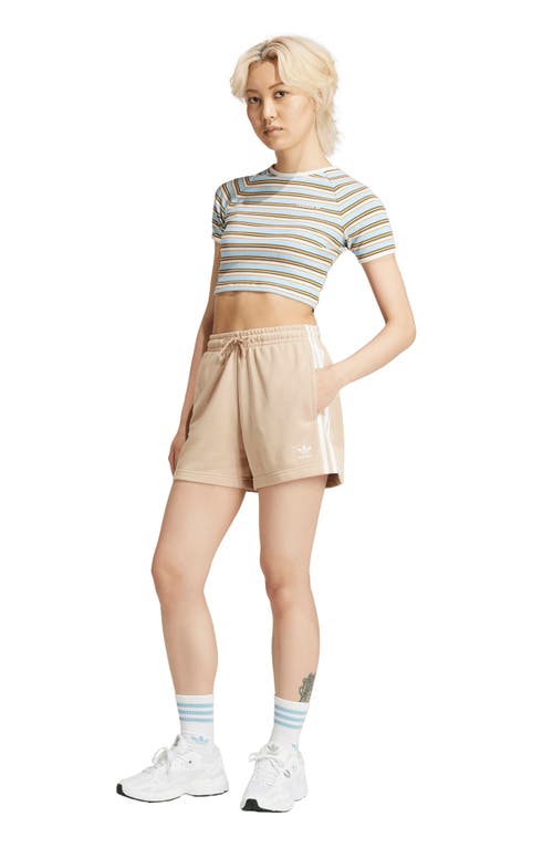 Shop Adidas Originals Adidas Adicolor 3-stripes French Terry Shorts In Magic Beige