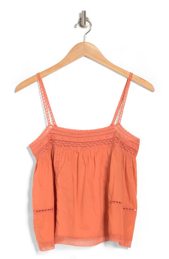 The Great The Heirloom Cotton Camisole In Orange