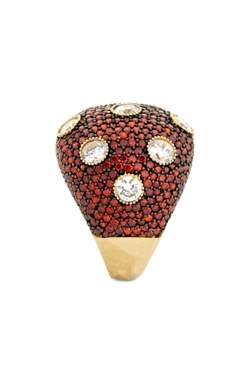 Suzy Levian Pavé Cubic Zirconia Ring In Red