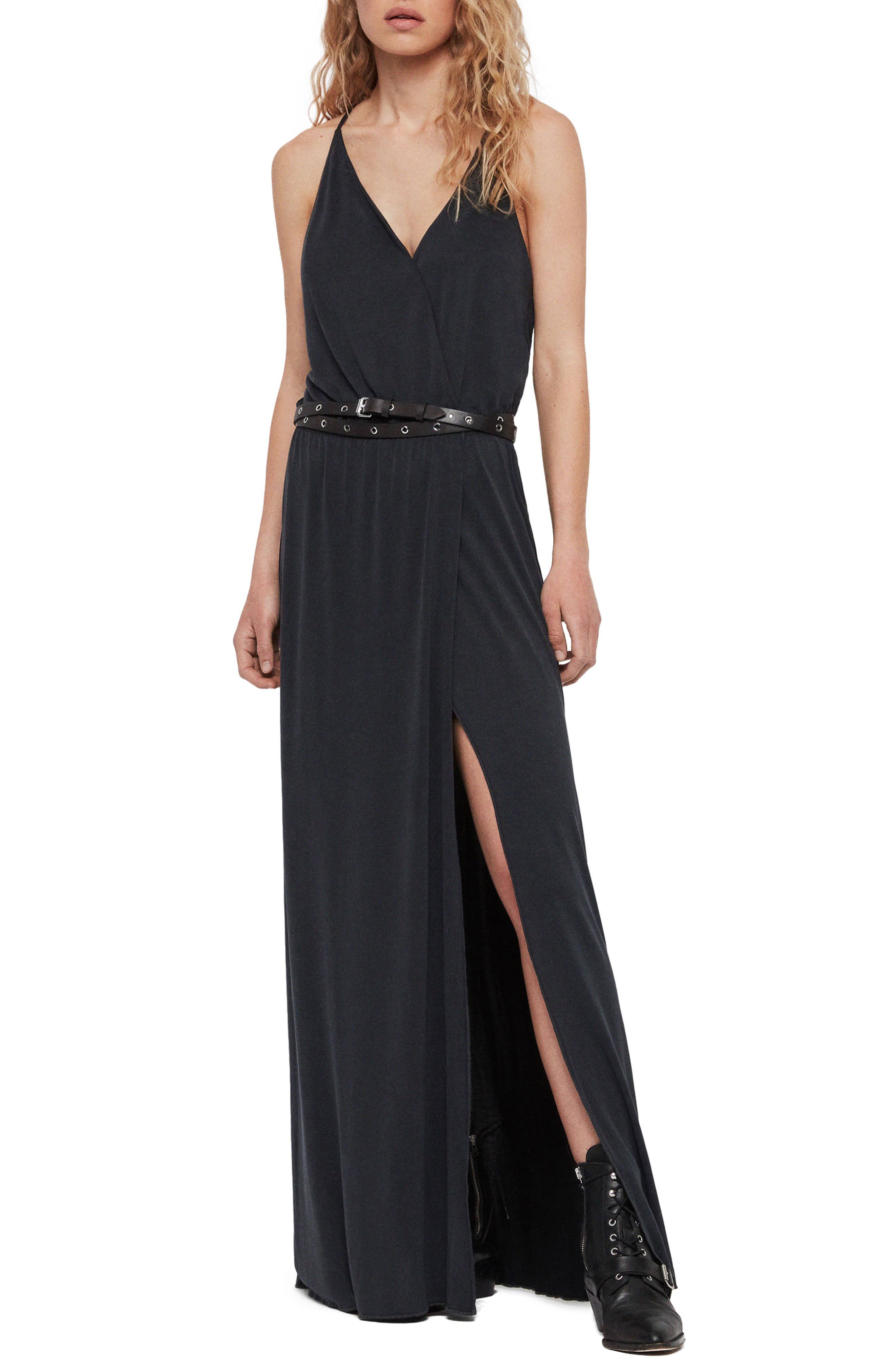 Allsaints Retis Maxi Dress, Black