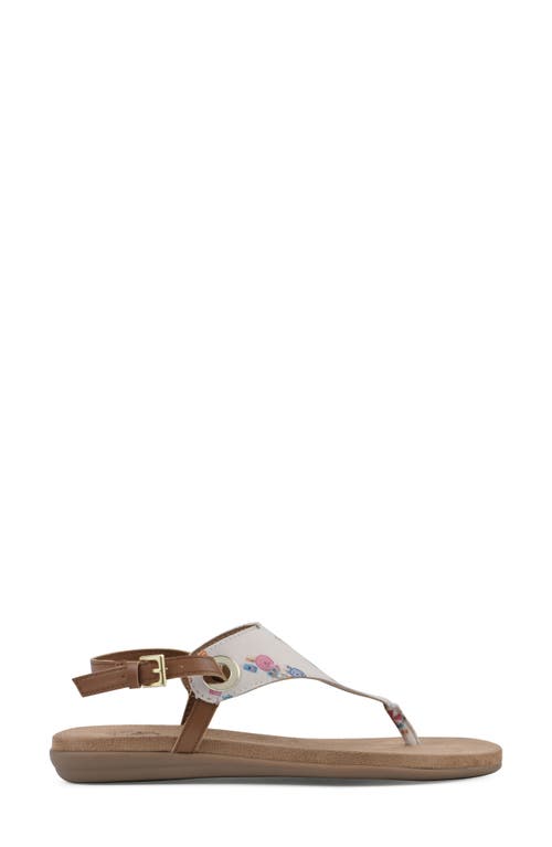 Shop White Mountain Footwear London T-strap Sandal In Cream/multi/fabric