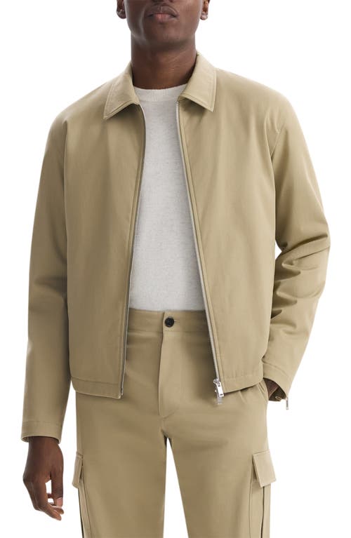 Shop Theory Cotton Twill Zip Cuff Bomber Jacket In Khaki