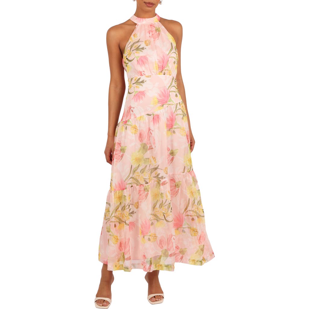 Petal And Pup Petal & Pup Eden Floral Halter Maxi Dress In Pink