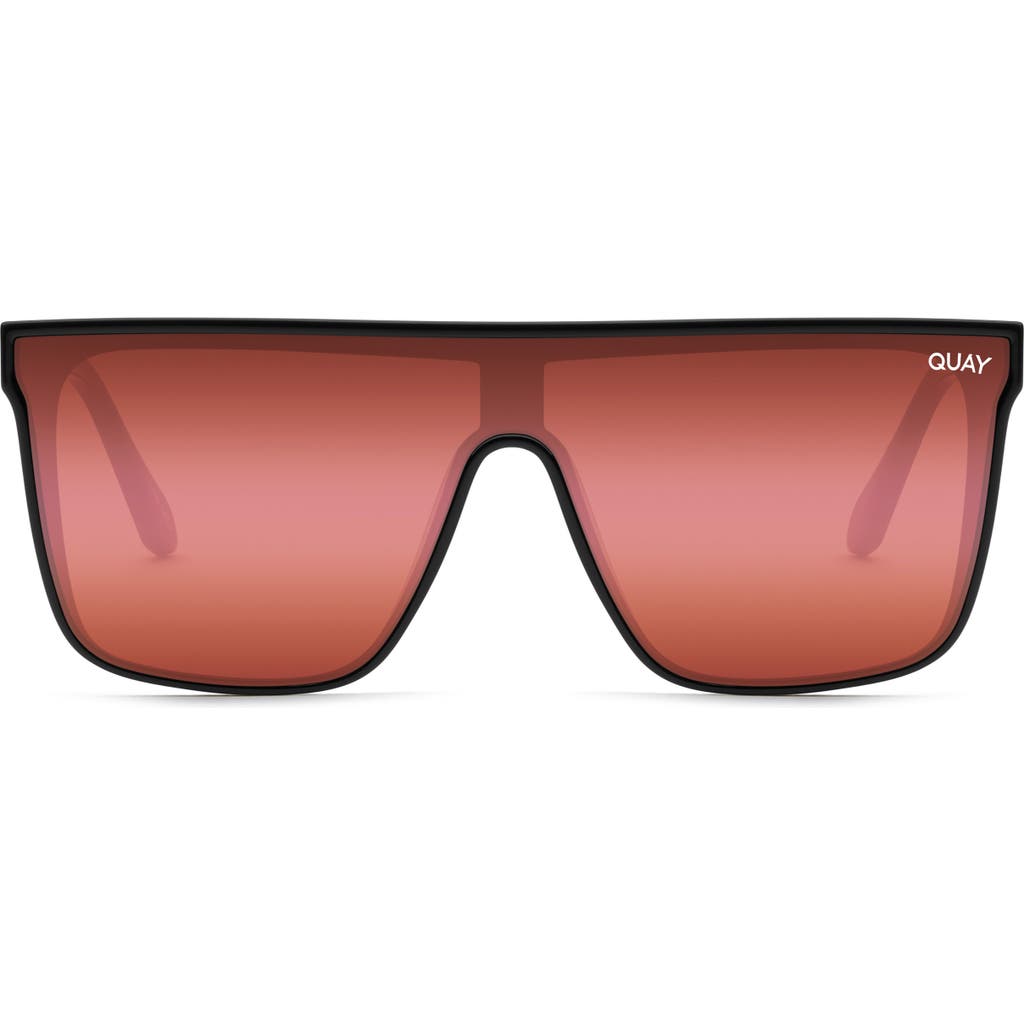 Quay Australia Nightfall 49mm Shield Sunglasses In Brown