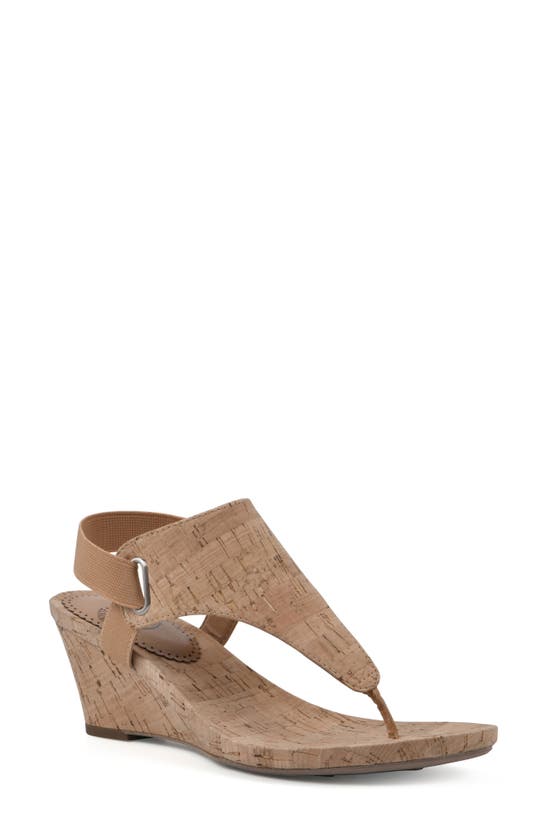 White Mountain Footwear All Good Wedge Sandal In Natural/ Cork
