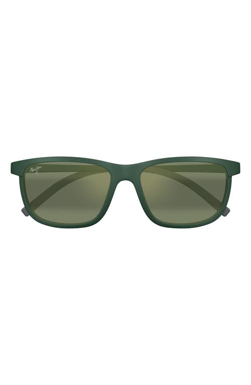 Maui Jim Lele Kawa 58mm Polarizedplus2® Square Sunglasses In Green/maui Ht