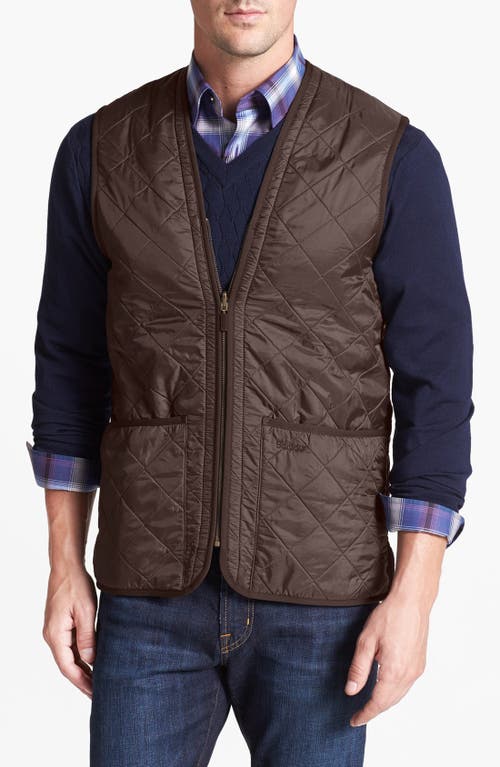 Shop Barbour 'polarquilt' Relaxed Fit Zip-in Liner Vest In Dark Brown