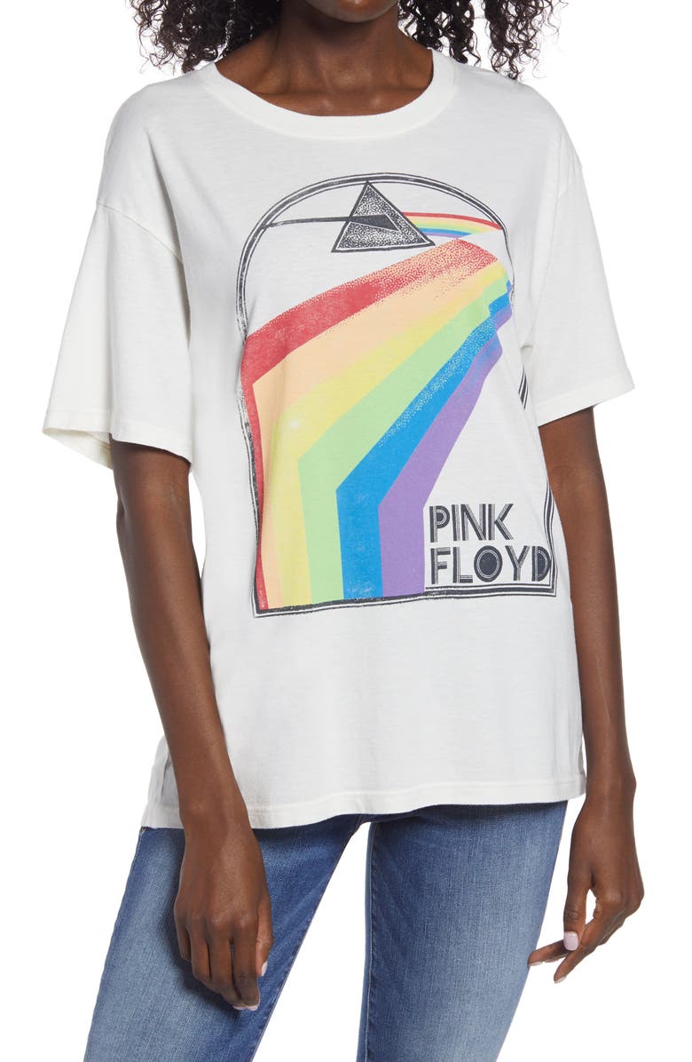 DAYDREAMER Pink Floyd Retro Rainbow Boyfriend Graphic Tee, Main, color, STONE VINTAGE