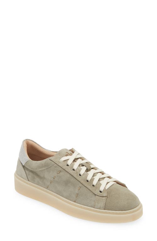 Suede Low Top Sneaker in Military Green