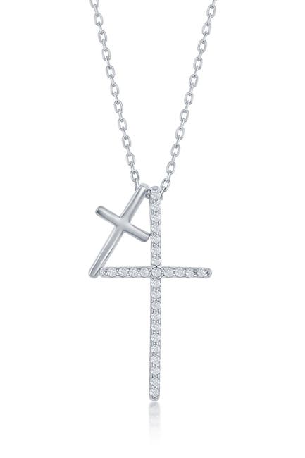 Simona Jewelry Sterling Silver Pave Cz Double Cross Pendant Necklace Nordstrom Rack - Double Cross Pendant Simona Jewelry Sterling Silver Pave Cz Double Cross Pendant Necklace Nordstrom Rack - Double Cross Pendant