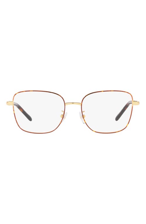 Tory Burch 53mm Square Optical Glasses in Dark Tort at Nordstrom