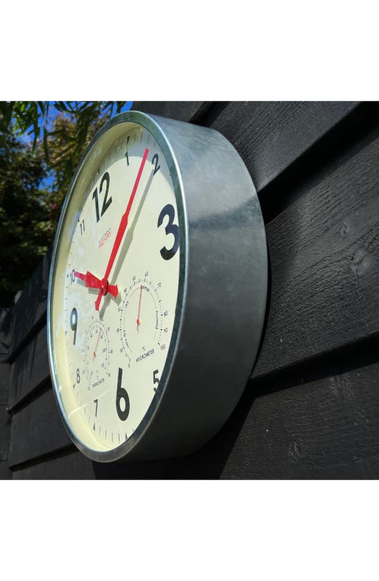 Cloudnola Factory Outdoor Wall Clock & Weather Station In Grey ModeSens