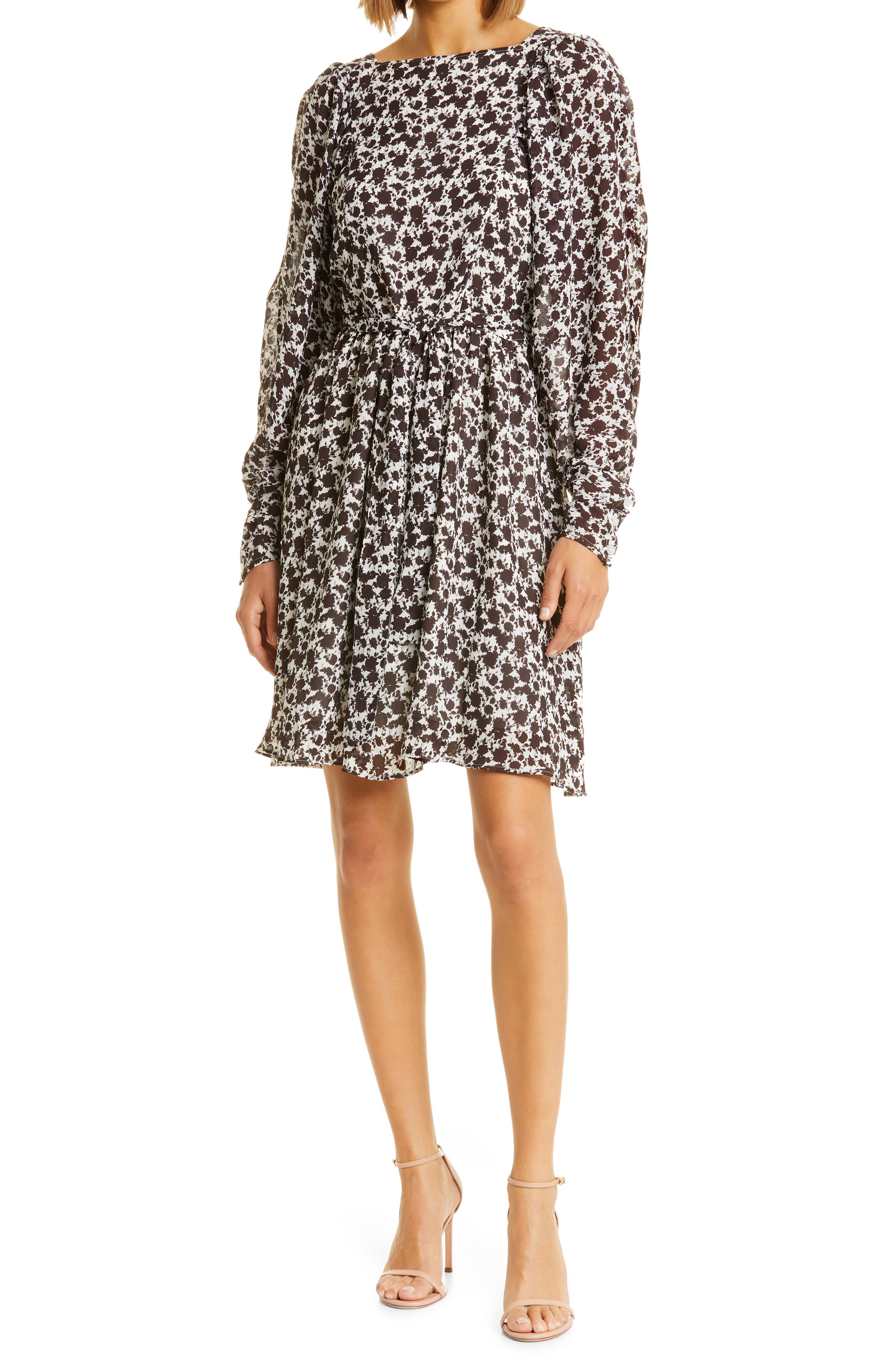 long sleeve tie waist dress | Nordstrom