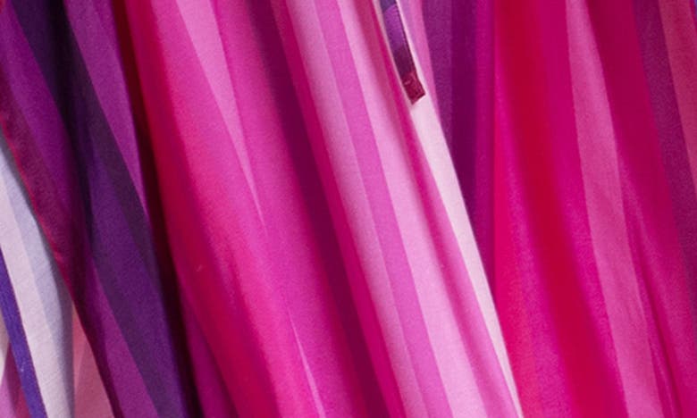 Saachi Stripe Keyhole Tie Waist Caftan In Pink