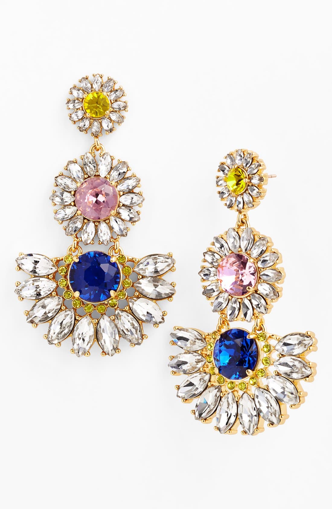 kate spade new york 'sunrise cluster' flower chandelier earrings