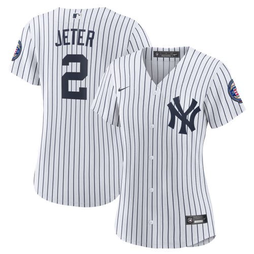 Women's Nike Derek Jeter White/Navy New York Yankees 2020 Hall of Fame Induction Home Replica Player Name Jersey at Nordstrom, Size Small