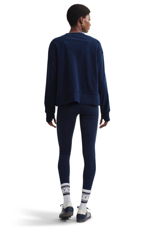 Varley Horton Side Zip Midlayer Sweatshirt In Dark Sapphire In Dark Sapphire