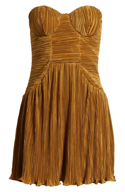 Shop Lulus Deeply Glamorous Strapless Cocktail Dress In Gold