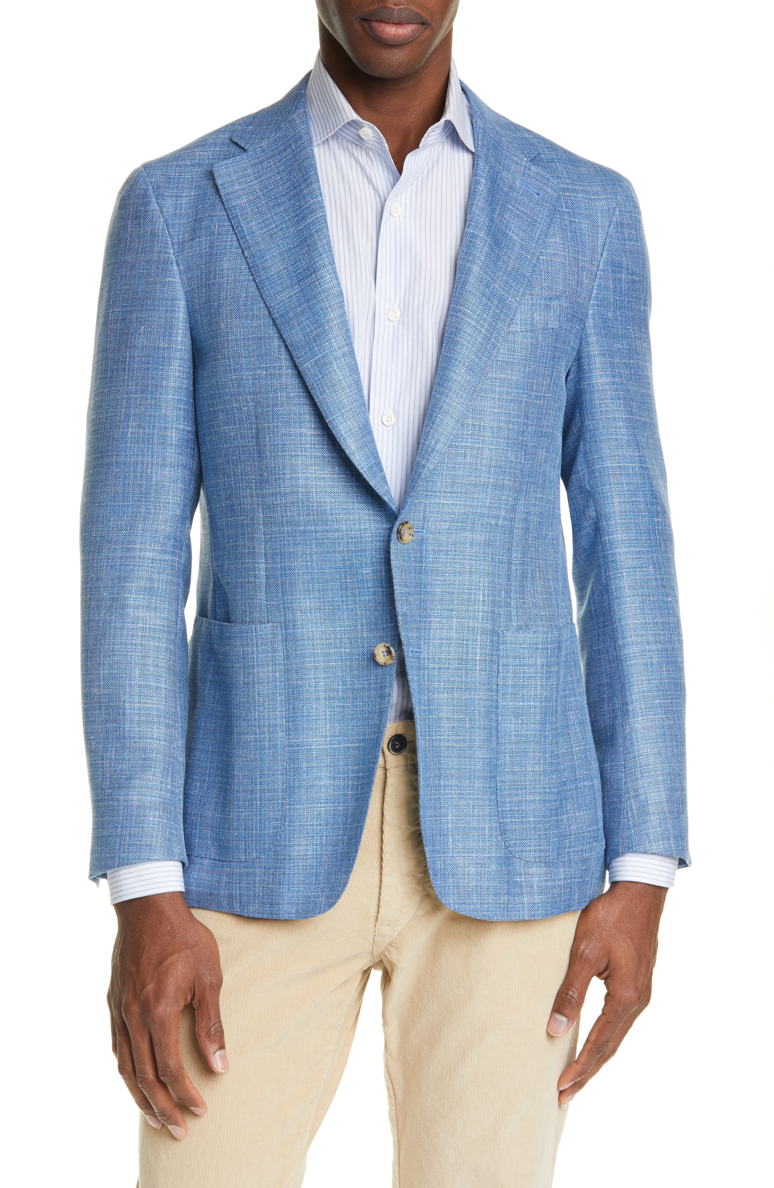 Canali Classic Fit Mélange Wool & Silk Blend Sport Coat Nordstrom