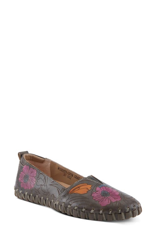 L'artiste By Spring Step Modesty Flat In Grey Multi