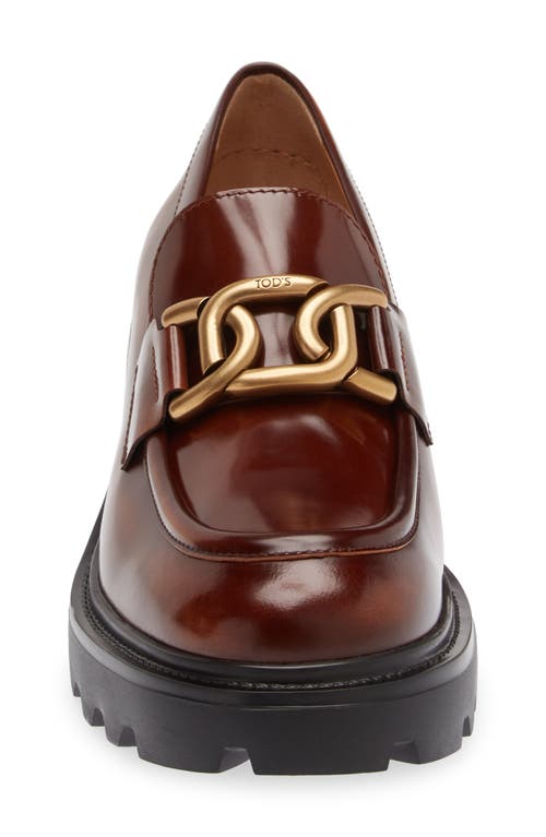 Tod's Leather Loafers In Cuoio Scuro