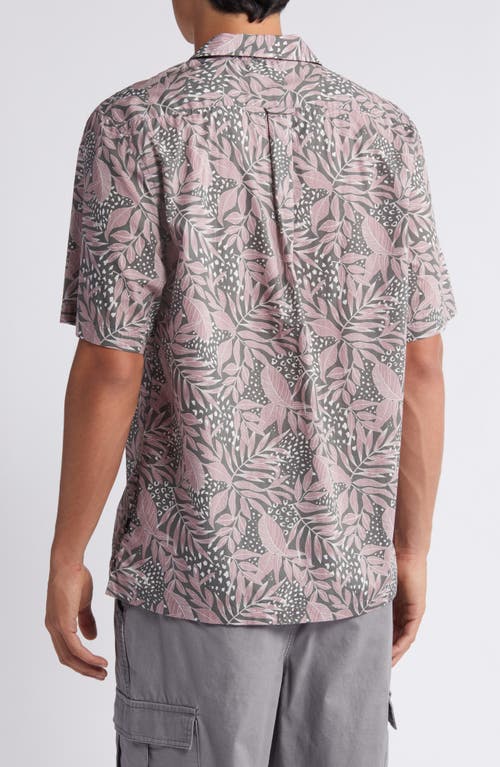 7 For All Mankind Botanical Print Camp Shirt In Mauve