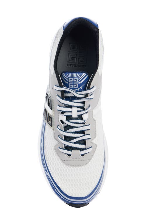 Givenchy Nfnty-52 Sneakers In Synthetic Leather And Mesh In Navy/white