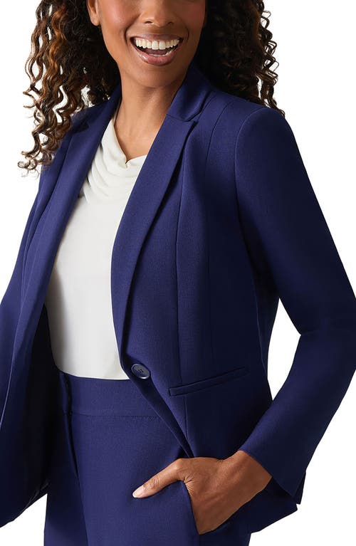 Kasper Crepe One-button Blazer In Navy