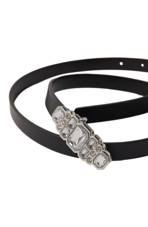 Shop Maje Slim Rhinestone Belt In Black