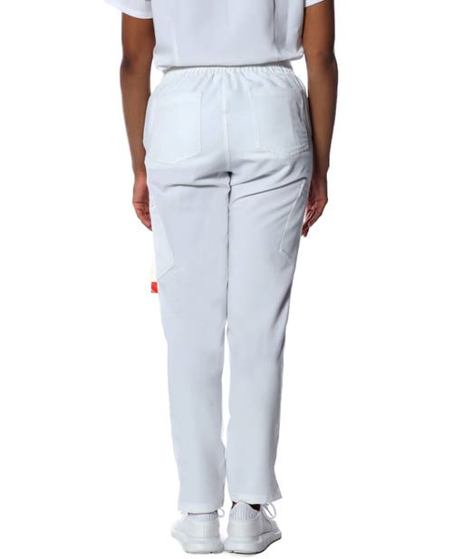 Members Only Reus Open Bottom Scrub Pants In White