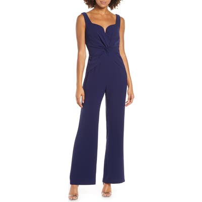Harlyn Twist Front Sleeveless Jumpsuit, Blue