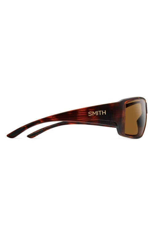 Smith Guides 62mm Chromapop™ Polarized Oversize Wraparound Sunglasses In Matte Tortoise/brown