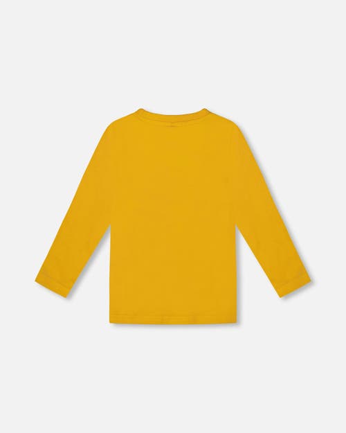 Shop Deux Par Deux Baby Boy's T-shirt With Print Mustard Yellow In Mineral Yellow