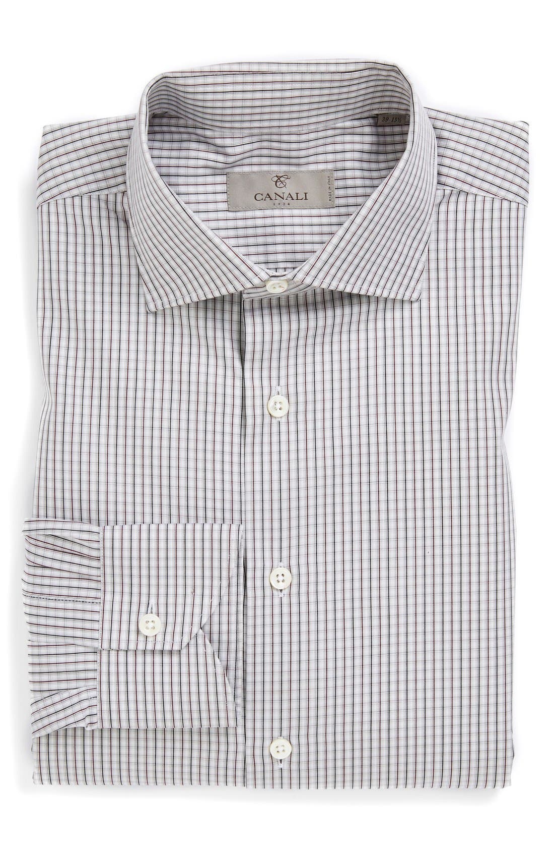 Canali Regular Fit Check Dress Shirt Nordstrom