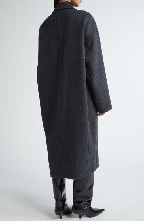 Shop Totême Toteme Double Face Wool Cocoon Coat In Charcoal Melange