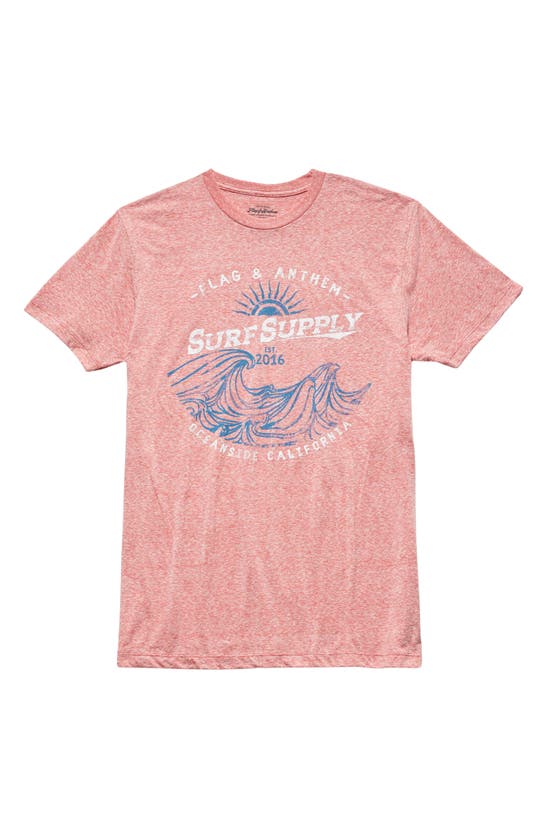 Flag And Anthem Oceanside Surf Supply Crewneck T-shirt In Coral
