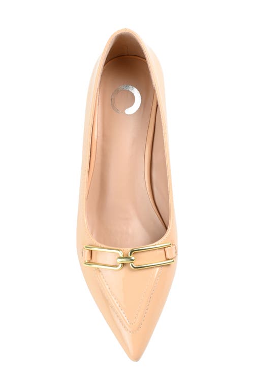 Journee Collection Rumi Metal Bit Kitten Heel Pump In Nude