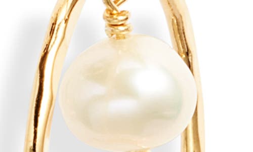 Ki-ele Trinity Freshwater Pearl Drop Earrings In Gold/pearl