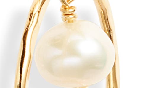 Shop Ki-ele Trinity Freshwater Pearl Drop Earrings In Gold/pearl