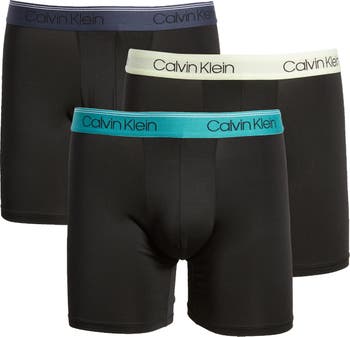 Calvin Klein Microfiber Stretch Wicking Boxer Briefs, Pack Of 3 In Black  Cobalt Sapphire