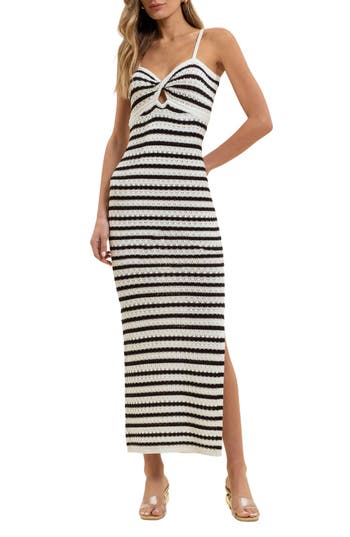 Shop Blu Pepper Stripe Knit Maxi Dress In White