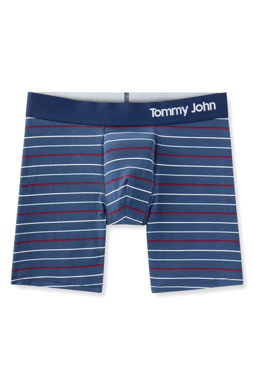 Shop Tommy John Cool Cotton Blend Boxer Briefs In Americana Simple Stripe