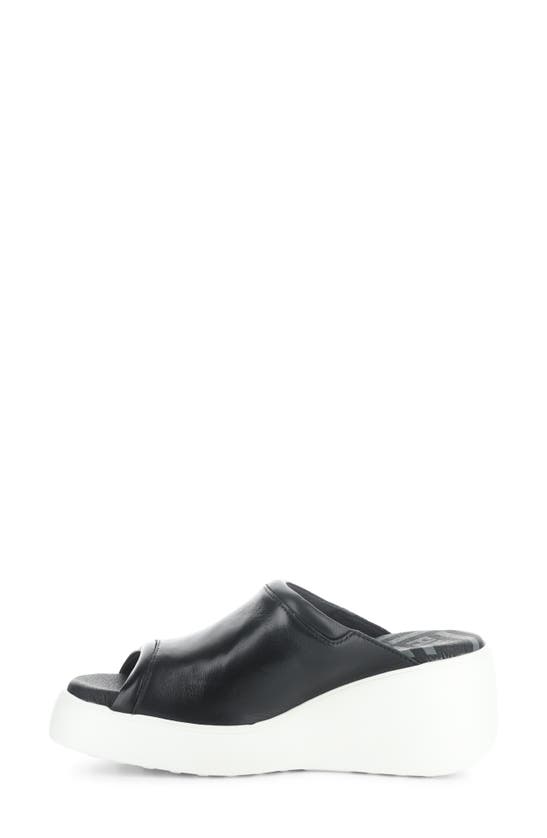 Shop Fly London Doli Platform Wedge Slide Sandal In Black Dublin