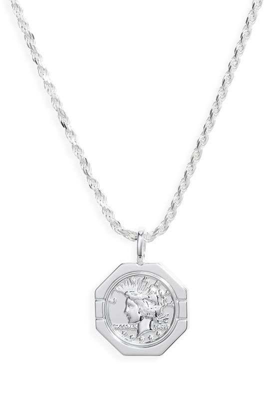 Shop Miranda Frye Kate Coin Charm Pendant Necklace In Silver