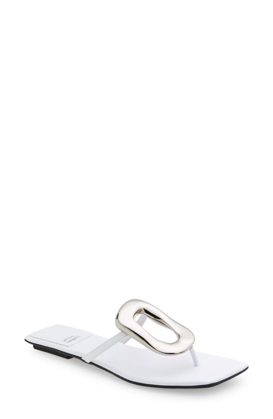 Shop Jeffrey Campbell Linques Flip Flop In White Silver