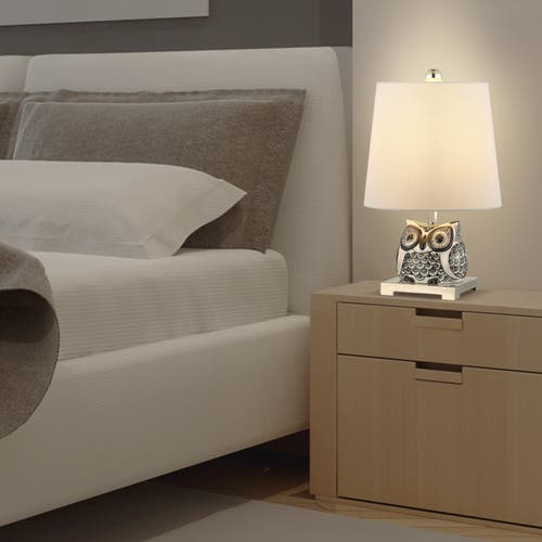 Jonathan Y Justina Ceramic Mini Led Table Lamp In Black/white