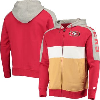 San Francisco 49ers Starter Home Team Half-Zip Hoodie Jacket - Red/Gold