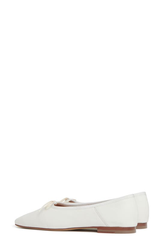 Mansur Gavriel Square Toe Ballerina In Bianca