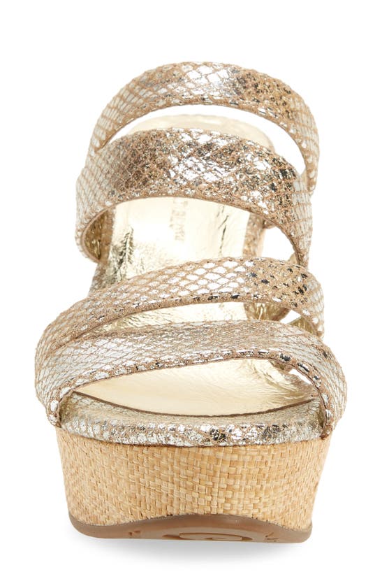 Shop Chocolat Blu Wavy Platform Wedge Slide Sandal In Tan Snake Leather