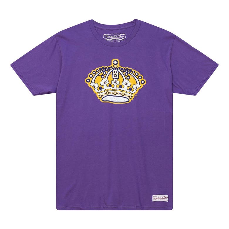 Men's Los Angeles Kings Mitchell & Ness Purple Vintage Logo T-Shirt